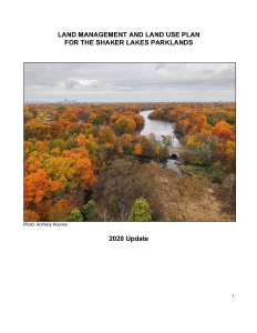 Cover page of the Parklands Management Plan